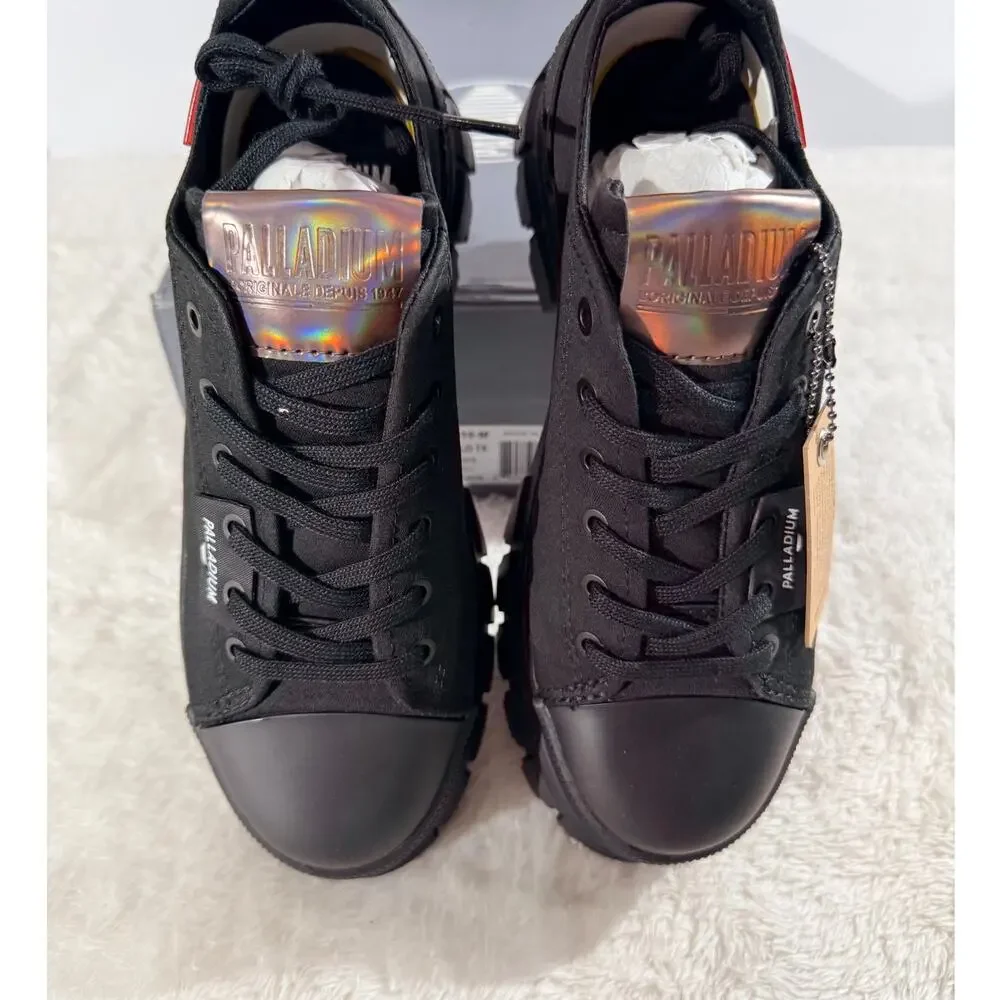 Palladium Revolt Lo Tx Blk/Blk Lug Platform Heel Combat Style New in Box - Picture 2 of 6